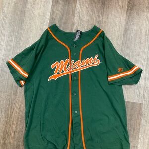 STARTER GREEN  Miami Baseball Jersey SZ LARGE USED VINTAGE